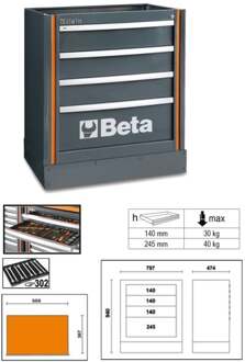 Beta C55CS | Werkplaatsinrichting | Racing | Vast module | Afvalbakken - 055000212