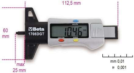 Beta digitale profiel meter voor banden 1706DGT - 017060011