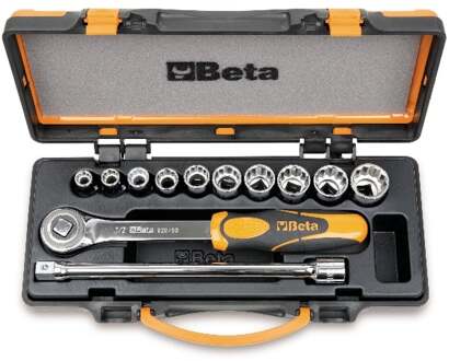 Beta Doppendoos met 10 twaalfkant dopsleutels en 2 toebehoren 920AS/C10 - 009200919