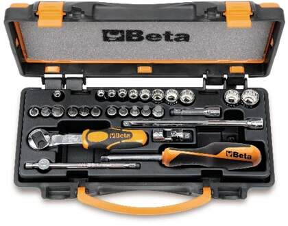 Beta Doppendoos met 11 twaalfkant dopsleutels, 11 schroevendraaier doppen en 6 toebehoren 900MB/C28 - 009000979