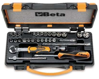 Beta Doppendoos met 13 zeskant dopsleutels, 11 schroevendraaierdoppen en 6 toebehoren 900/C24 - 009000956