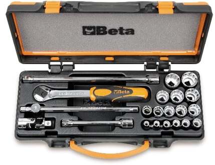 Beta Doppendoos met 16 twaalfkant dopsleutels en 5 toebehoren 910B/C16 - 009100937