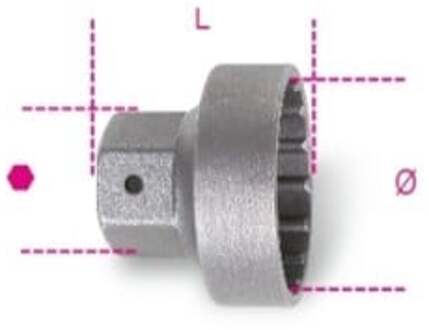 Beta dopsleutel 3793/1 shimano trapas 16-punts 24 mm zilver