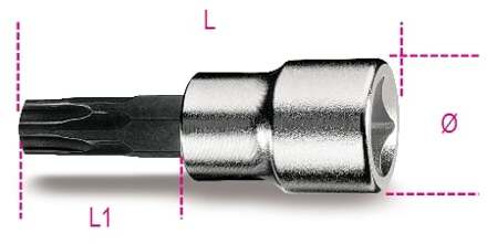 Beta Dopsleutel voor 5-sterrige kopschroeven 910PT 50 - 009100550