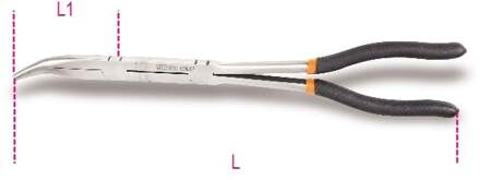 Beta Gebogen extra lange buigtangen met dubbel werkend scharniers, 45°, anti-slip dubbel gelaagde PVC handgreep 1009L/DP - 010090059