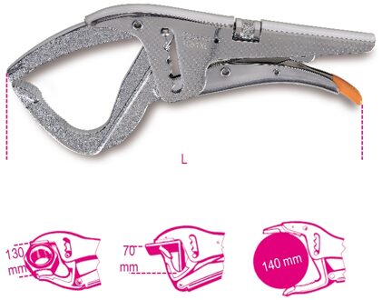 Beta Griptang met extra lange bekken en grote bekbreedte, dubbel verstelbaar 1051XL - 010510140