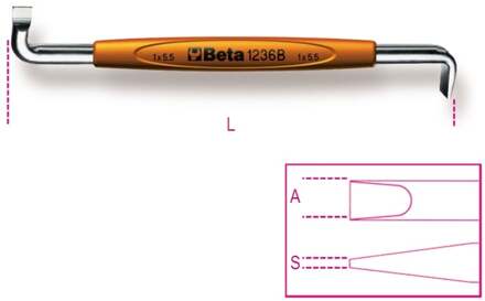 Beta Haakse schroevendraaiers voor sleufschroeven 1236B 1X5,5 - 012360202