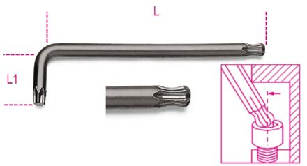 Beta Haakse stiftsleutels met kogelkop en voor Torx® schroeven 97BTX 10 - 000970110