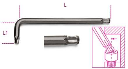 Beta Haakse stiftsleutels met kogelkop en voor Torx® schroeven 97BTX 45 - 000970145