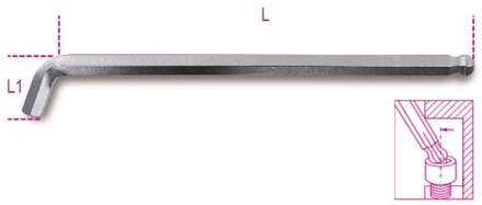 Beta Haakse zeskant stiftsleutels met kogelkop, 110°, extra-korte uitvoering aan een zijde 96BPA 3 - 000961963