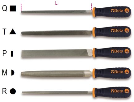 Beta Halfzoet vijlen, 10", Kunststof handgreep 1719BMA10/M - 017190077