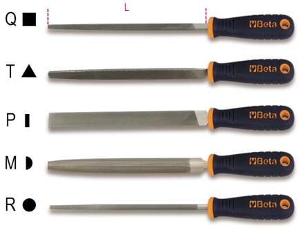 Beta Halfzoet vijlen, 10", Kunststof handgreep 1719BMA10/R - 017190079