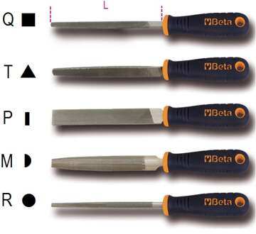 Beta Halfzoet vijlen, 6", kunststof handgreep 1719BMA6/Q - 017190021