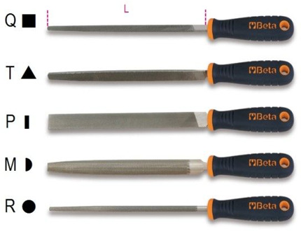 Beta Halfzoeten vijlen, rond met handgreep 1719BMA8/R - 017190060