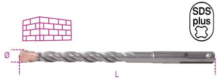 Beta Hamerboren met SDS-plus aansluiting, gefreesde schacht met hardmetalen snijplaten 419 10X210 - 004190052