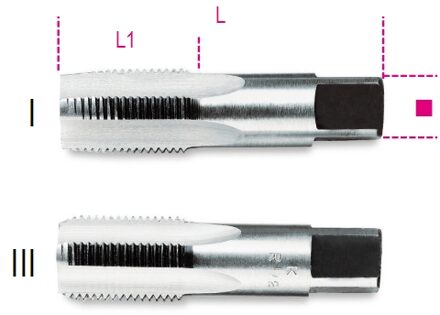 Beta Handtappen, cilindrisch GAS-draad verchroomd staal 433ASG 1/2 - 004330405