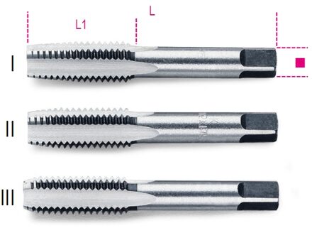 Beta Handtappen, grove spoed, metrische draad verchroomd staal 430 10 - 004300010