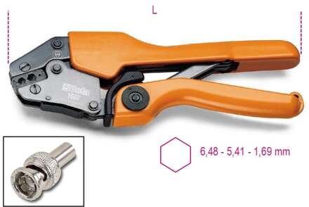 Beta Industriele kabelschoentang voor BNC coaxkabels RG 58, RG 59, RG 62, RG 71 1607 - 016070001