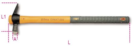 Beta Klauw hamers met vierkant slagvlak, magneten en spijkerhouder kunststof steel 1376XT 250 - 013760525