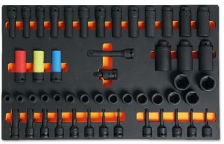 Beta M128 Zachte inlegbak met 1/2" dopsleutels en toebehoren - 024500128 024500128