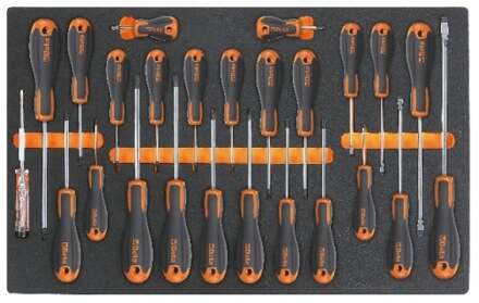 Beta M213 Zachte foam inlegbak met Beta Easy schroevendraaiers met sleuf | Phillips® en Torx® profiel - 024500213 - 024500213