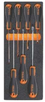 Beta M214 Zachte foam inlegbak met Beta Easy schroevendraaiers met sleuf profiel - 024500214 024500214