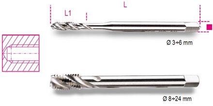 Beta Machinetappen voor blinde gaten HSS-CO 5% 429FC 5 - 004290105