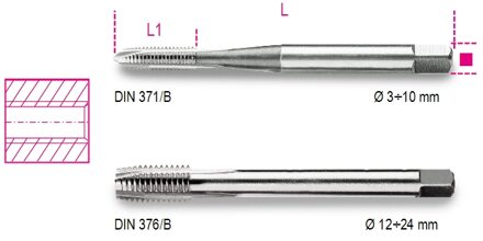Beta Machinetappen voor doorlopende gaten HSS 428FP 8 - 004280008