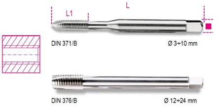 Beta Machinetappen voor doorlopende gaten HSS-CO 5% 429FP 5 - 004290005