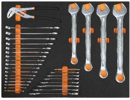 Beta MB12 Zachte foam inlegbak met ringsteeksleutels en waterpomptangen - 024504212 024504212