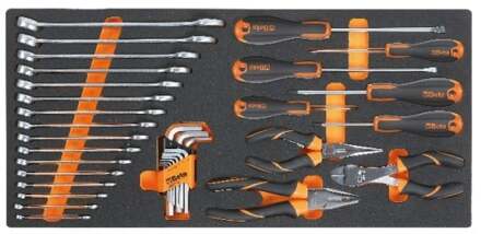 Beta MC10 Zachte foam inlegbak met steekringsleutels | Beta Easy schroevendraaiers | tangen en zeskant stiftsleutels - 027500011 027500011