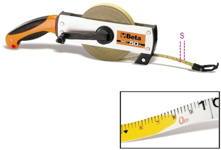 Beta Meetlint met handgreep aluminium huis, gelakte stalen band, nauwkeurigheidsklasse II 1694B/L50 - 016940350