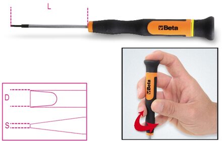 Beta Micro-schroevendraaiers voor sleufschroeven 1257LP 2,5 - 012570024