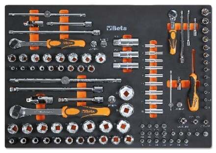 Beta MM105 Zachte inlegbak met 1/4" | 3/8" and 1/2" dopsleutels - 024580105 024580105