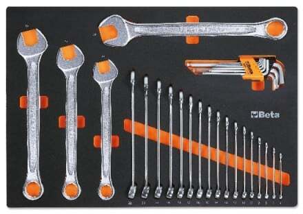 Beta MM11 Zachte foam inlegbak met ringsteeksleutels - 024580011 024580011