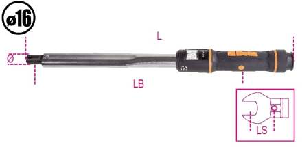 Beta Momentsleutels met klikmechanisme voor het links- en rechtsom vastdraaien, Torsie nauwkeurigheid: ±3% 668N/2 - 006680002