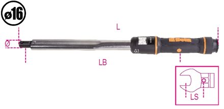 Beta Momentsleutels met klikmechanisme voor het links- en rechtsom vastdraaien, Torsie nauwkeurigheid: ±3% 668N/30 - 006680030