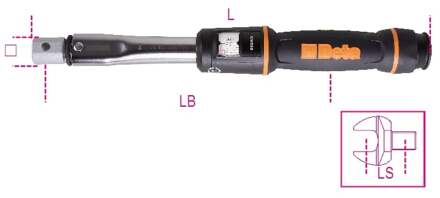 Beta Momentsleutels met klikmechanisme voor het links- en rechtsom vastdraaien, Torsie nauwkeurigheid: ±3% 669N/2 - 006690202