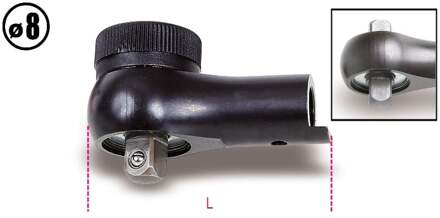 Beta Omschakelbare ratelkop voor momentsleutels type 604B/5 en 604B/10 8 mm aansluiting 611 - 006110001