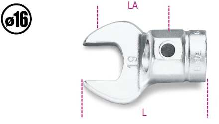 Beta Opsteek steeksleutel voor momentsleutels 642 16 - 006420016