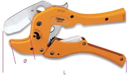 Beta Pijpsnijder met ratel voor kunststof pijpen 342A - 003420101