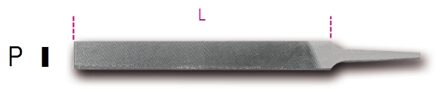 Beta Platte halfzoete vijlen, zonder handgreep 1718A10/P - 017180045