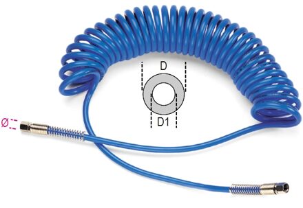 Beta polyuretheen spiraalslang, 95 Shore, uittrekbaar tot 15 m 1915C/L 8X12 - 019150115