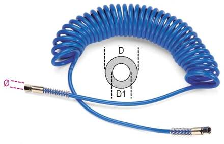Beta Polyuretheen spiraalslang, 95 Shore, uittrekbaar tot 9 meter 1915B 8X12 - 019150012