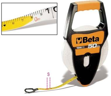 Beta Rolbandmaat met handgreep, schokbestendig ABS huis, kunststof meetlint, precisie klasse III 1694A/L30 - 016940230