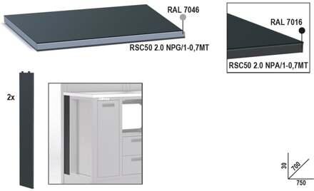 Beta Rsc50 Npg/1 Werkblad Inox | 0,7 mt - 050001118
