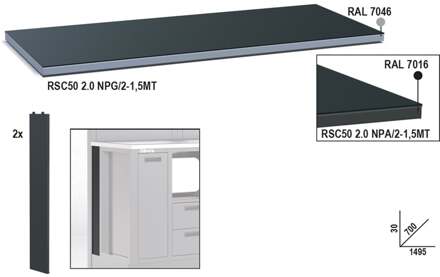 Beta Rsc50 Npg/2 Werkblad Inox | 1,5 mt - 050001125