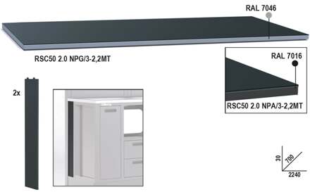Beta Rsc50 Npg/3 Werkblad Inox | 2,2 mt - 050001133