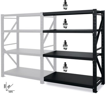 Beta S4Ca Stellingkast Uitbreidingsset | 4 Legplanken - 088880495