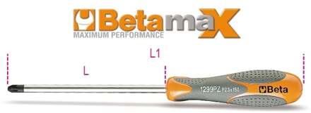 Beta Schroevendraaier voor kruiskop Pozidriv® - Supadriv® schroeven 1299PZ 3 - 012990009